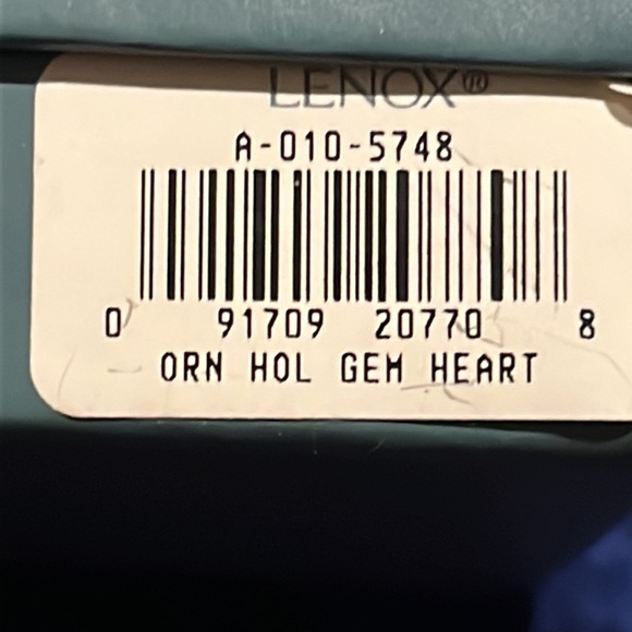 Lenox crystal puffed heart ornament original box ORN HOL GEM HEART Discontinued - Picture 9 of 13